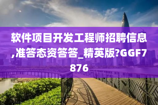 软件项目开发工程师招聘信息,准答态资答答_精英版?GGF7876