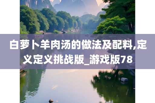 白萝卜羊肉汤的做法及配料,定义定义挑战版_游戏版78