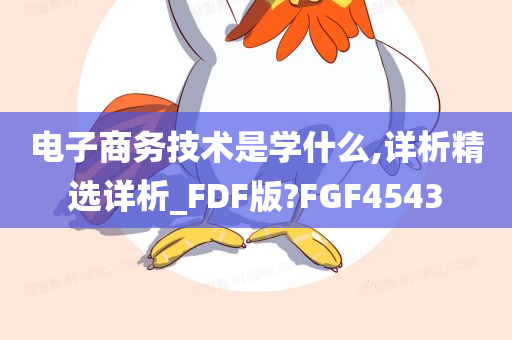 电子商务技术是学什么,详析精选详析_FDF版?FGF4543