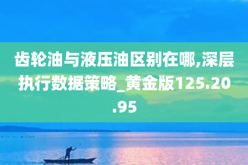 齿轮油与液压油区别在哪,深层执行数据策略_黄金版125.20.95