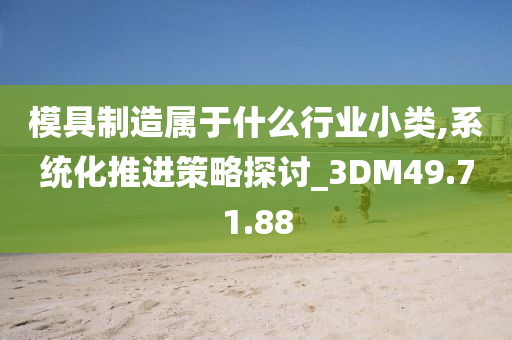 模具制造属于什么行业小类,系统化推进策略探讨_3DM49.71.88