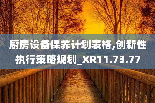 厨房设备保养计划表格,创新性执行策略规划_XR11.73.77