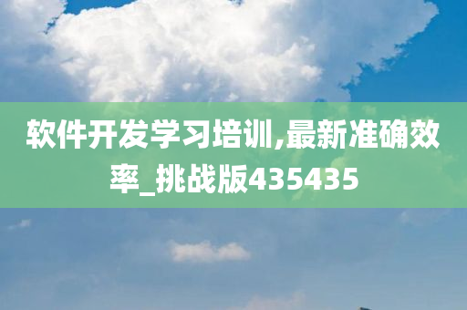 软件开发学习培训,最新准确效率_挑战版435435