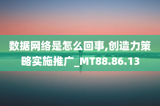 数据网络是怎么回事,创造力策略实施推广_MT88.86.13