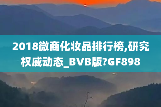 2018微商化妆品排行榜,研究权威动态_BVB版?GF898