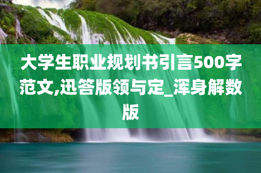 大学生职业规划书引言500字范文,迅答版领与定_浑身解数版