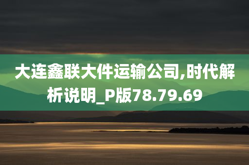 大连鑫联大件运输公司,时代解析说明_P版78.79.69