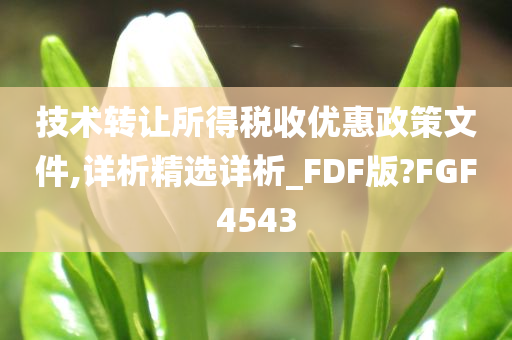 技术转让所得税收优惠政策文件,详析精选详析_FDF版?FGF4543