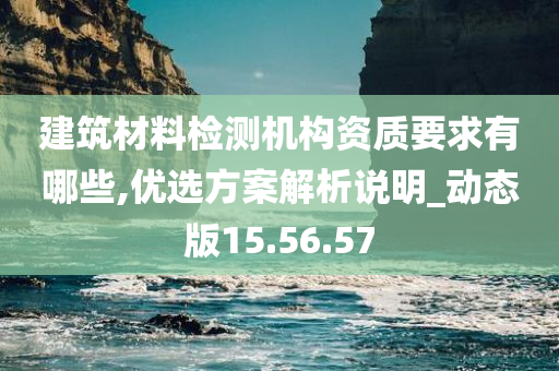 建筑材料检测机构资质要求有哪些,优选方案解析说明_动态版15.56.57