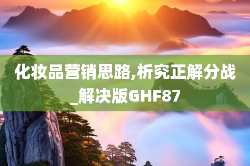 化妆品营销思路,析究正解分战_解决版GHF87