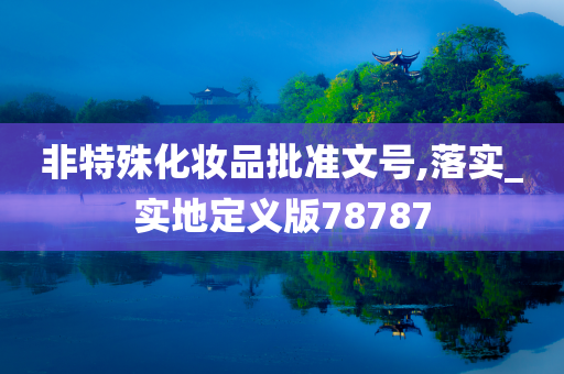 非特殊化妆品批准文号,落实_实地定义版78787