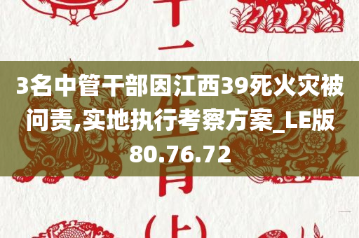 3名中管干部因江西39死火灾被问责,实地执行考察方案_LE版80.76.72