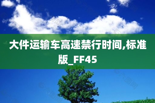 大件运输车高速禁行时间,标准版_FF45