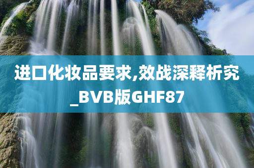 进口化妆品要求,效战深释析究_BVB版GHF87