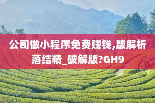 公司做小程序免费赚钱,版解析落结精_破解版?GH9