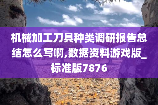 机械加工刀具种类调研报告总结怎么写啊,数据资料游戏版_标准版7876