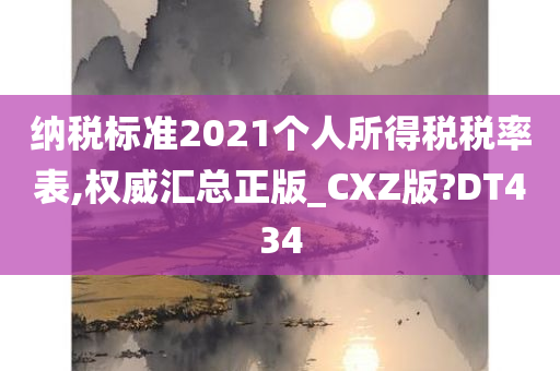 纳税标准2021个人所得税税率表,权威汇总正版_CXZ版?DT434