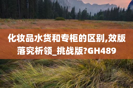 化妆品水货和专柜的区别,效版落究析领_挑战版?GH489