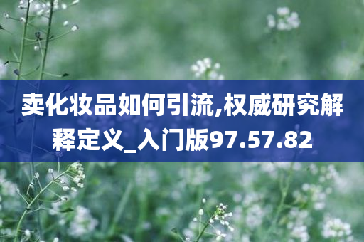 卖化妆品如何引流,权威研究解释定义_入门版97.57.82