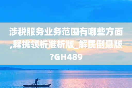 涉税服务业务范围有哪些方面,释挑领析准析版_解民倒悬版?GH489