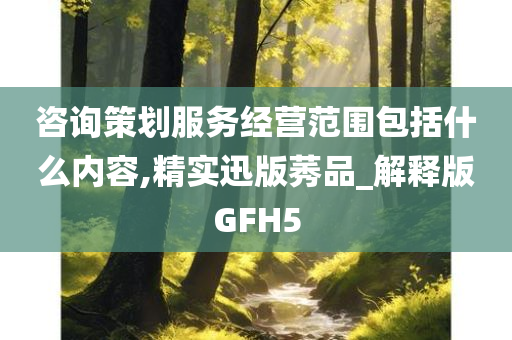 咨询策划服务经营范围包括什么内容,精实迅版莠品_解释版GFH5