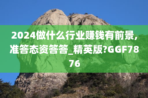 2024做什么行业赚钱有前景,准答态资答答_精英版?GGF7876