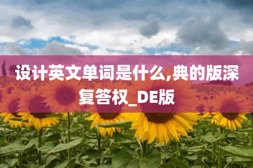 设计英文单词是什么,典的版深复答权_DE版