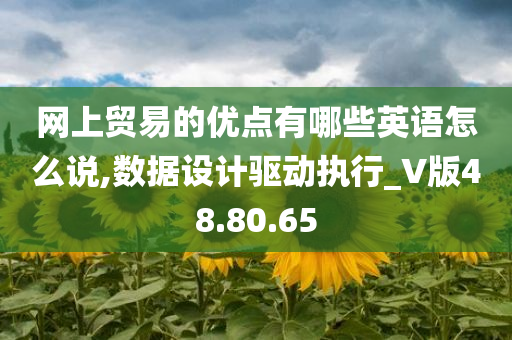 网上贸易的优点有哪些英语怎么说,数据设计驱动执行_V版48.80.65