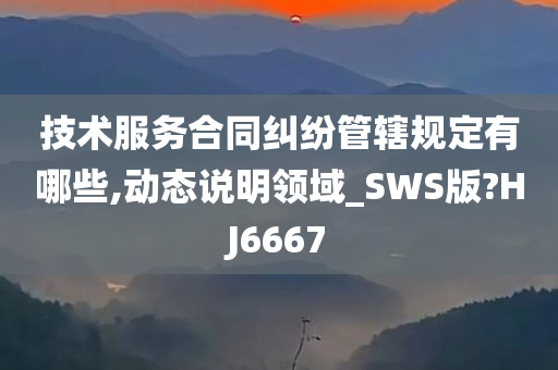 技术服务合同纠纷管辖规定有哪些,动态说明领域_SWS版?HJ6667