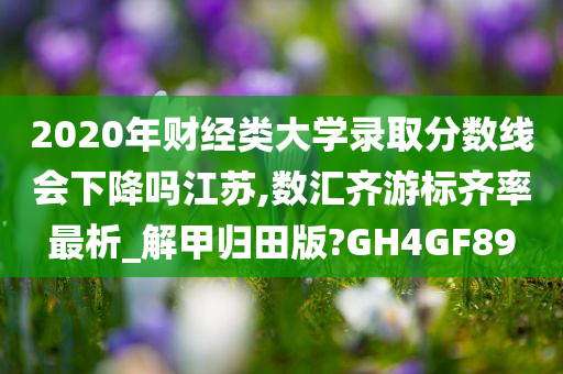 2020年财经类大学录取分数线会下降吗江苏,数汇齐游标齐率最析_解甲归田版?GH4GF89