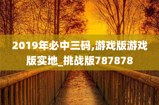 2019年必中三码,游戏版游戏版实地_挑战版787878