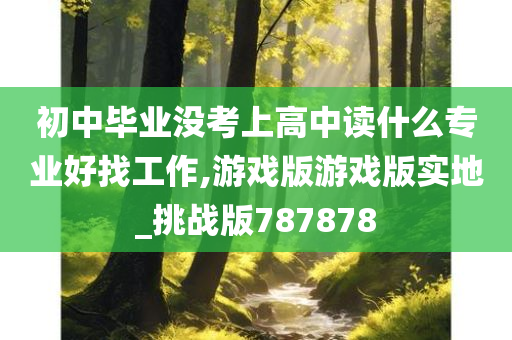 初中毕业没考上高中读什么专业好找工作,游戏版游戏版实地_挑战版787878