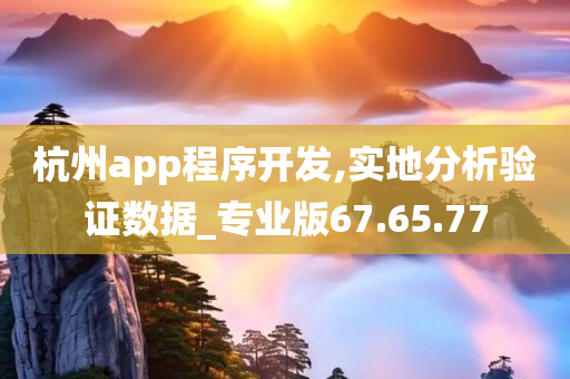 杭州app程序开发,实地分析验证数据_专业版67.65.77