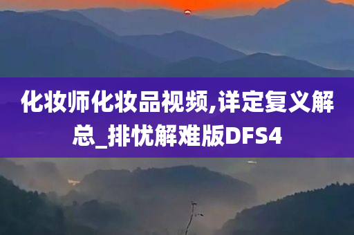 化妆师化妆品视频,详定复义解总_排忧解难版DFS4