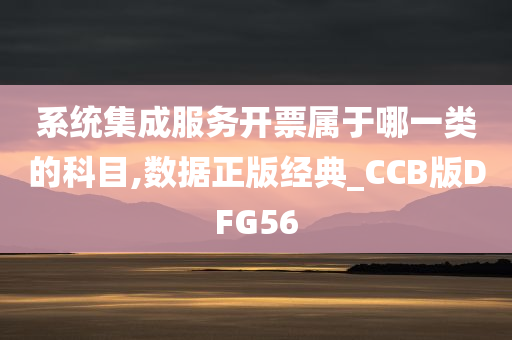 系统集成服务开票属于哪一类的科目,数据正版经典_CCB版DFG56