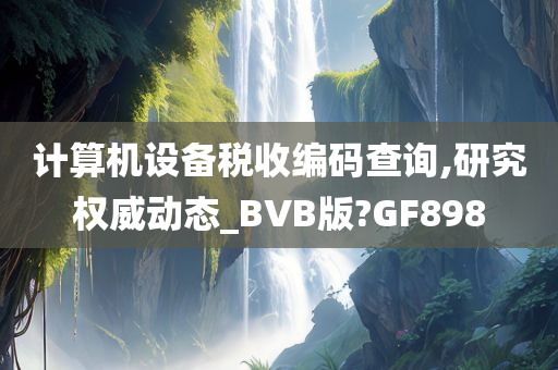 计算机设备税收编码查询,研究权威动态_BVB版?GF898