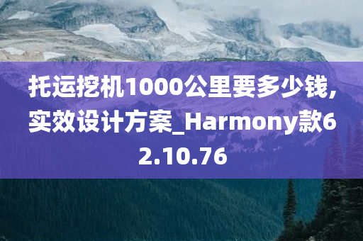 托运挖机1000公里要多少钱,实效设计方案_Harmony款62.10.76