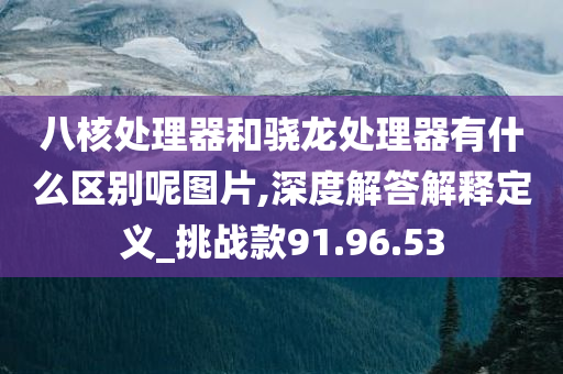 八核处理器和骁龙处理器有什么区别呢图片,深度解答解释定义_挑战款91.96.53