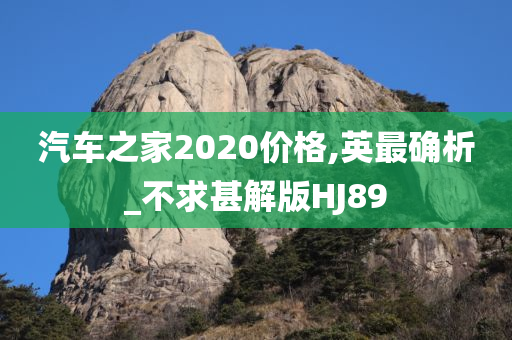 汽车之家2020价格,英最确析_不求甚解版HJ89