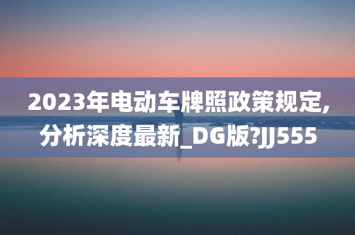 2023年电动车牌照政策规定,分析深度最新_DG版?JJ555