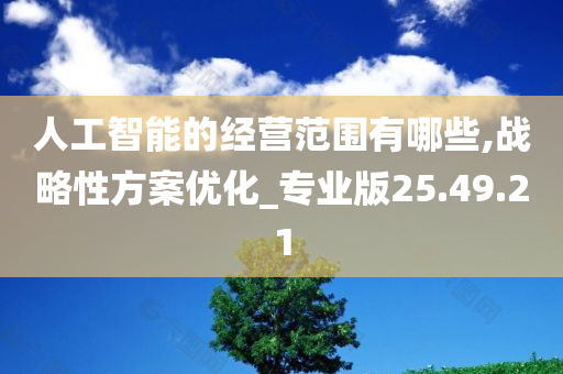 人工智能的经营范围有哪些,战略性方案优化_专业版25.49.21