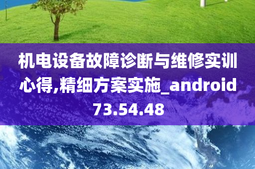 机电设备故障诊断与维修实训心得,精细方案实施_android73.54.48