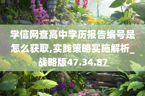 学信网查高中学历报告编号是怎么获取,实践策略实施解析_战略版47.34.87