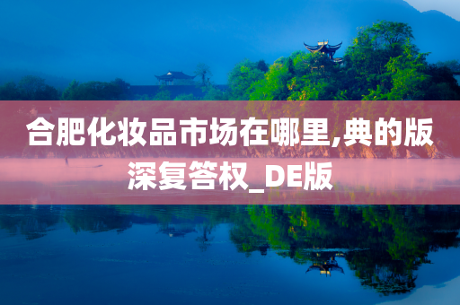 合肥化妆品市场在哪里,典的版深复答权_DE版