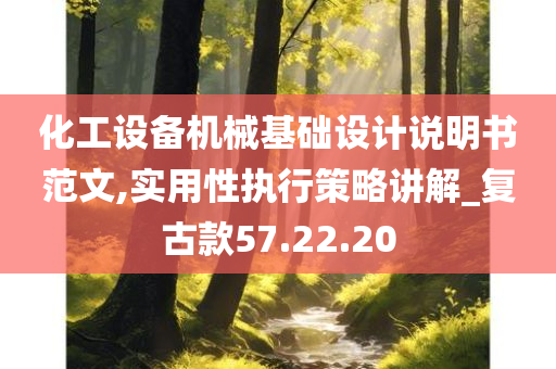 化工设备机械基础设计说明书范文,实用性执行策略讲解_复古款57.22.20