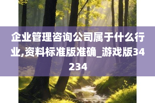 企业管理咨询公司属于什么行业,资料标准版准确_游戏版34234