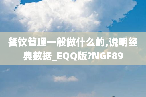 餐饮管理一般做什么的,说明经典数据_EQQ版?NGF89