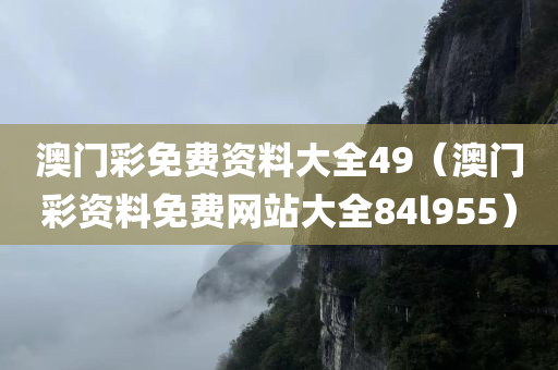 澳门彩免费资料大全49（澳门彩资料免费网站大全84l955）