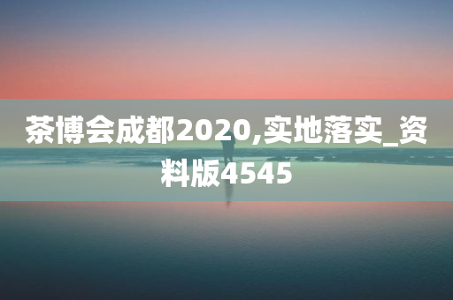 茶博会成都2020,实地落实_资料版4545