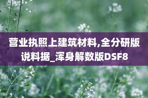 营业执照上建筑材料,全分研版说料据_浑身解数版DSF8